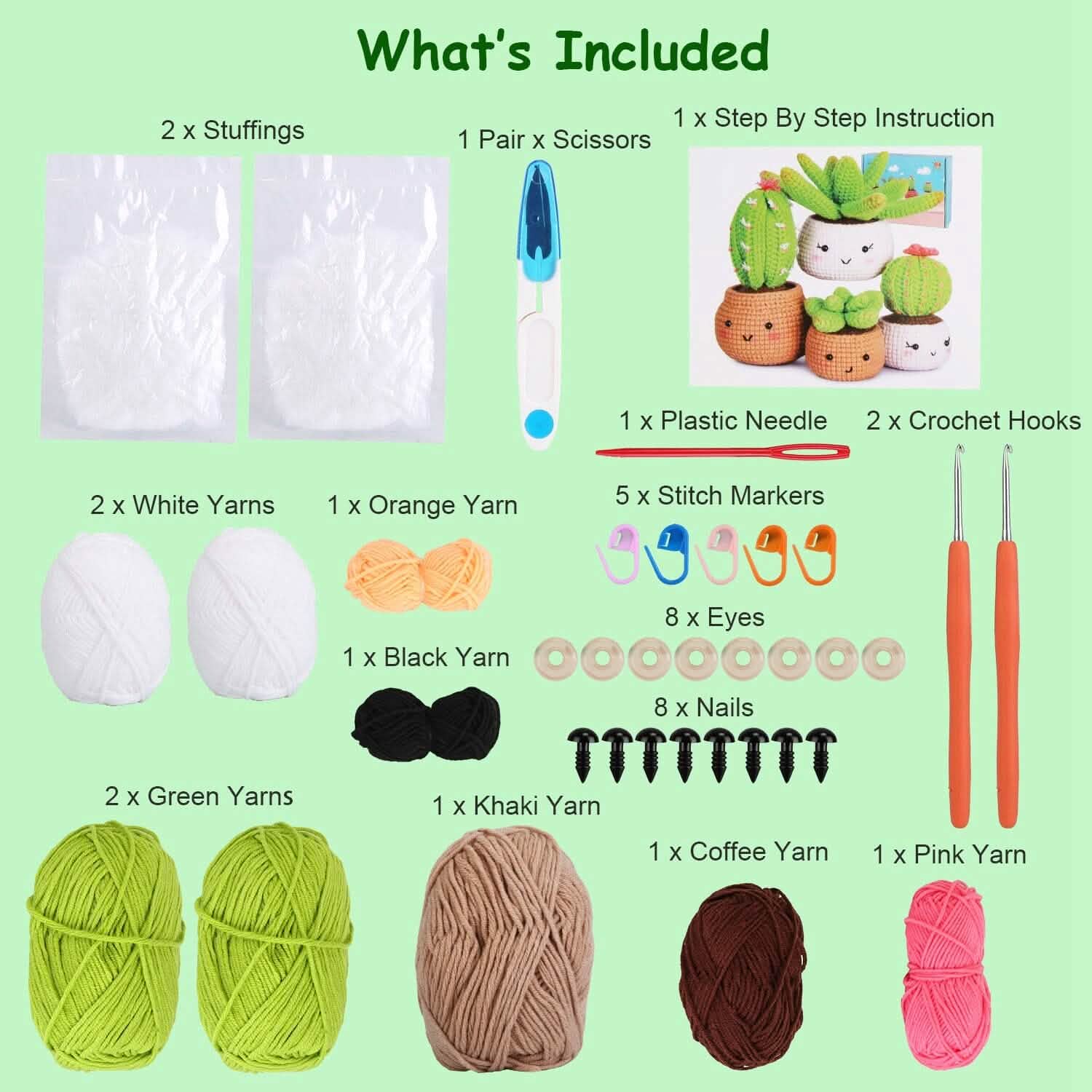 Beginner Crochet Kit with DIY Knitting Craft Supplies Set