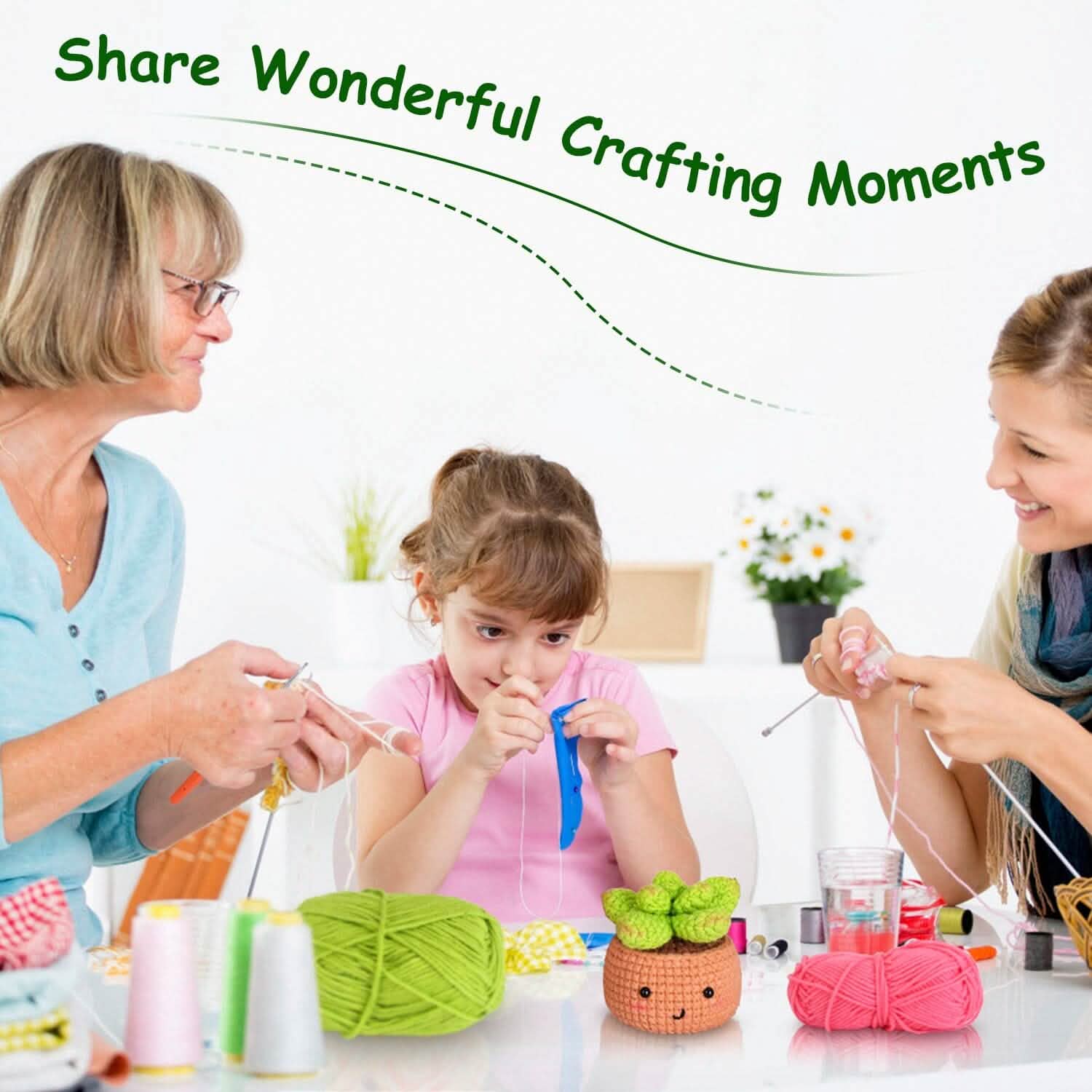 Beginner Crochet Kit with DIY Knitting Craft Supplies Set