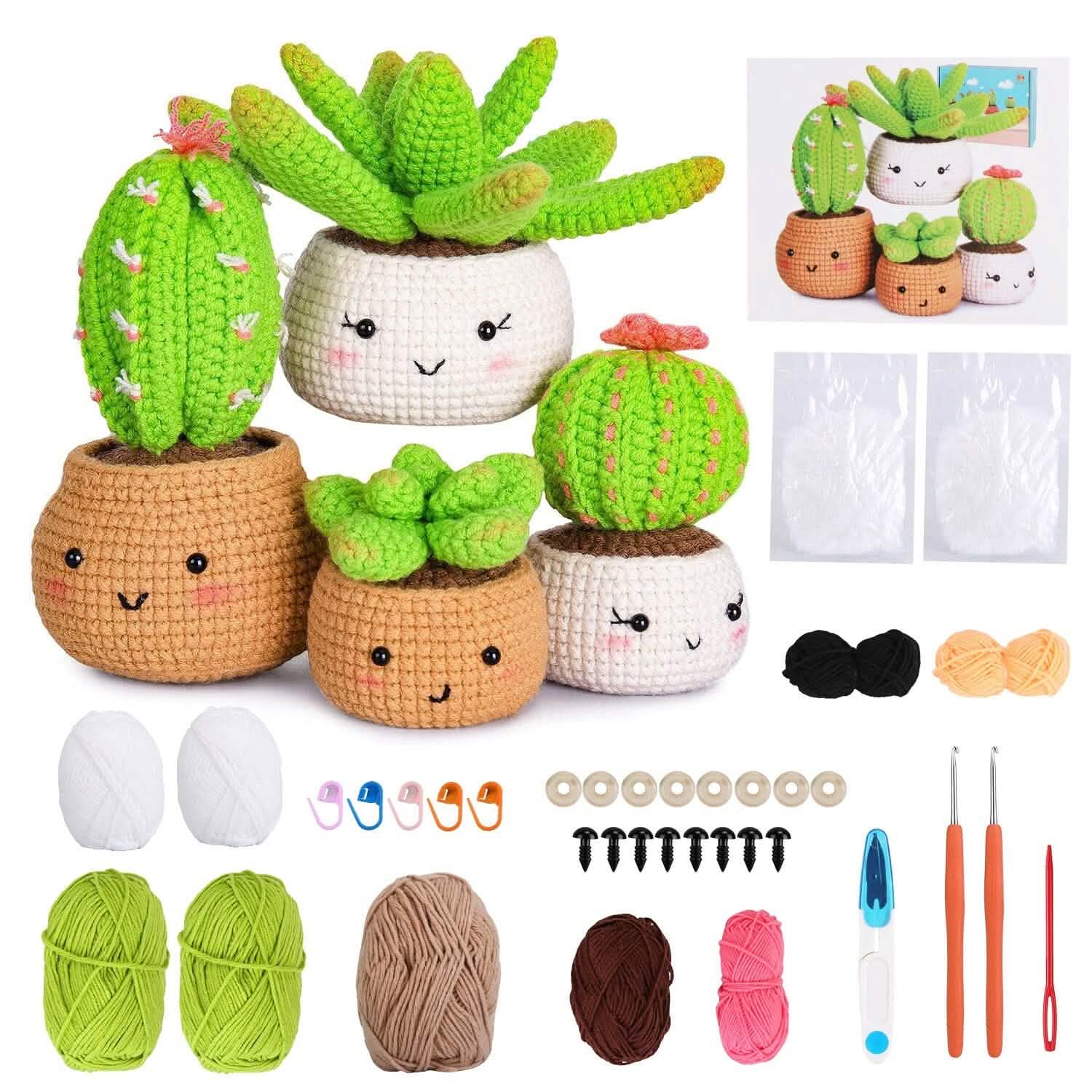 Beginner Crochet Kit with DIY Knitting Craft Supplies Set