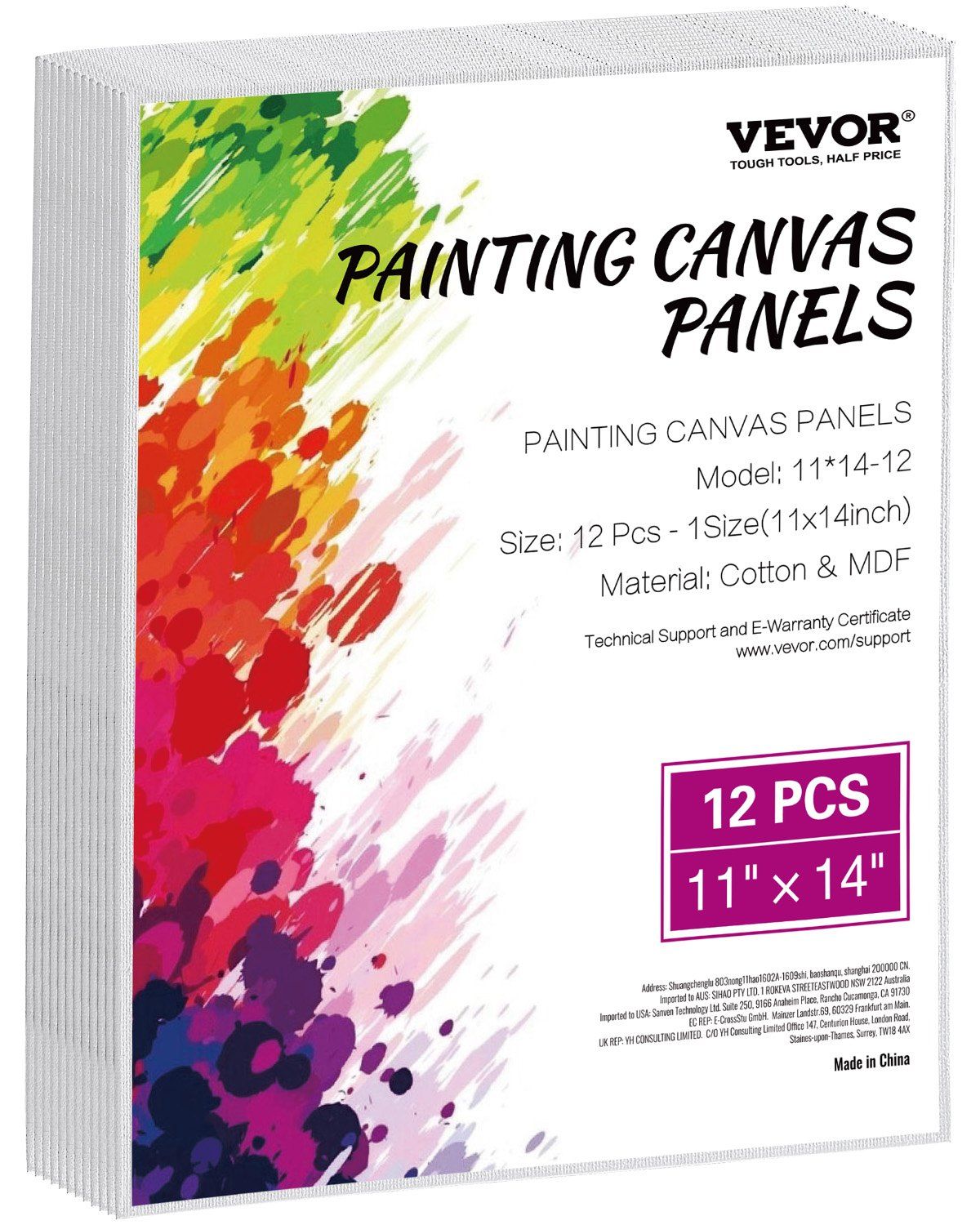 11x14 Canvas Boards for Painting 12 Pack Blank Canvases