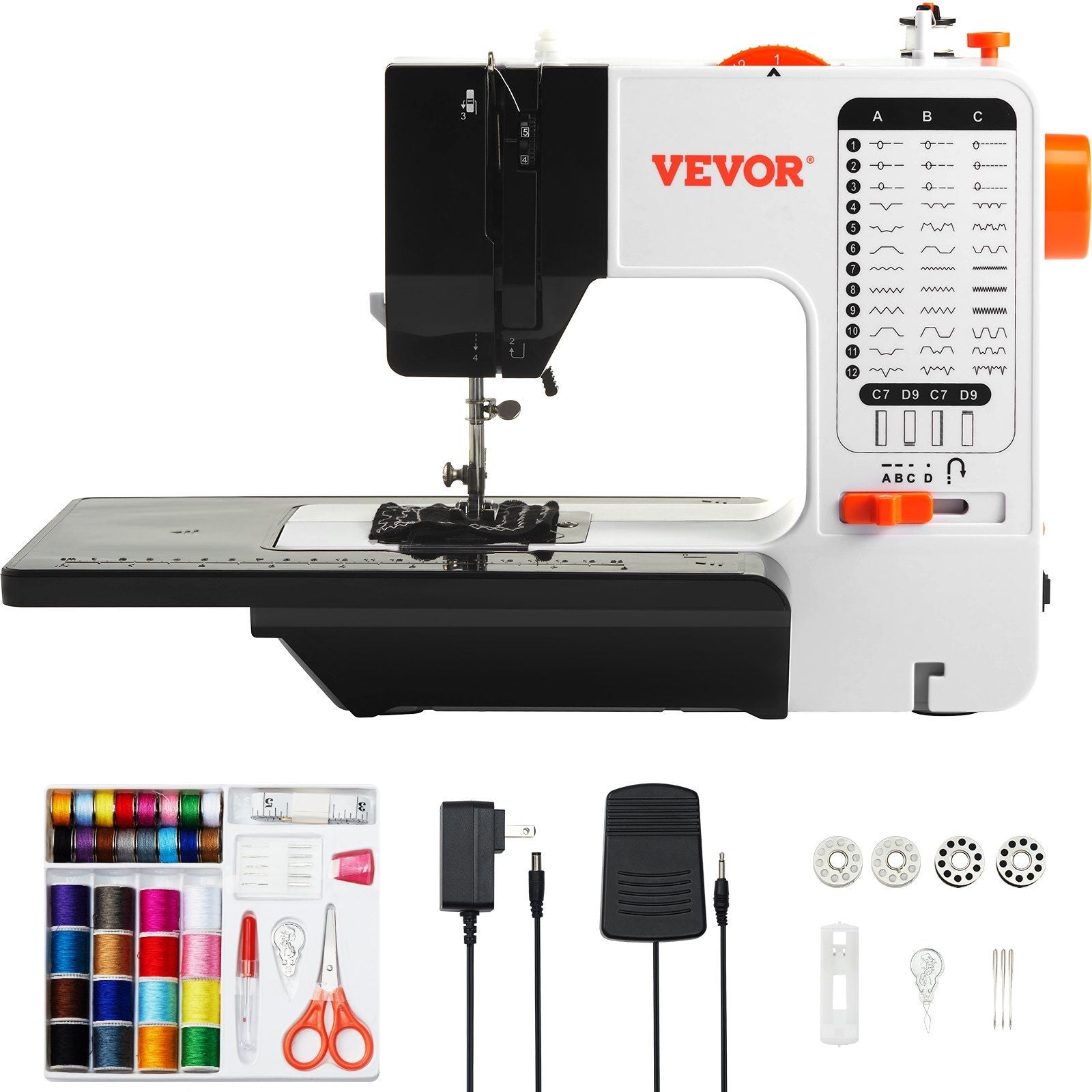 Home Sewing Machine 38 Stitches Extension Table Pedal Accessories