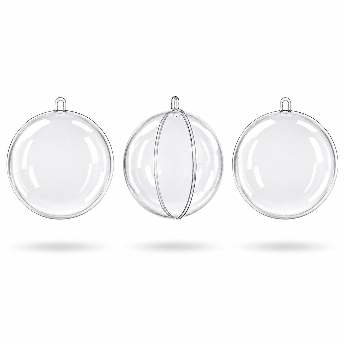 3.15-Inch Clear Plastic Fillable Christmas Ball Ornaments for DIY Projects: Set of 3