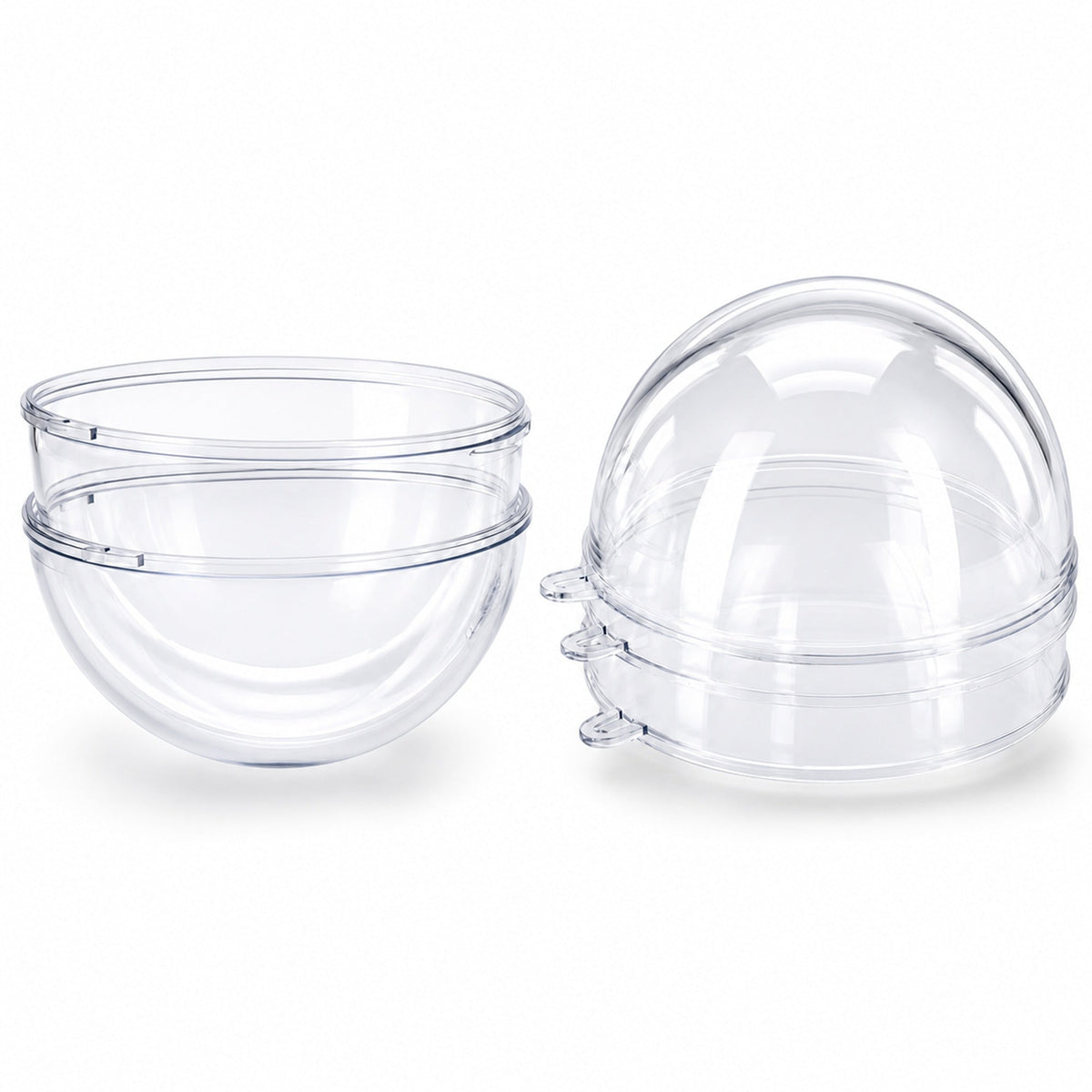 3.15-Inch Clear Plastic Fillable Christmas Ball Ornaments for DIY Projects: Set of 3