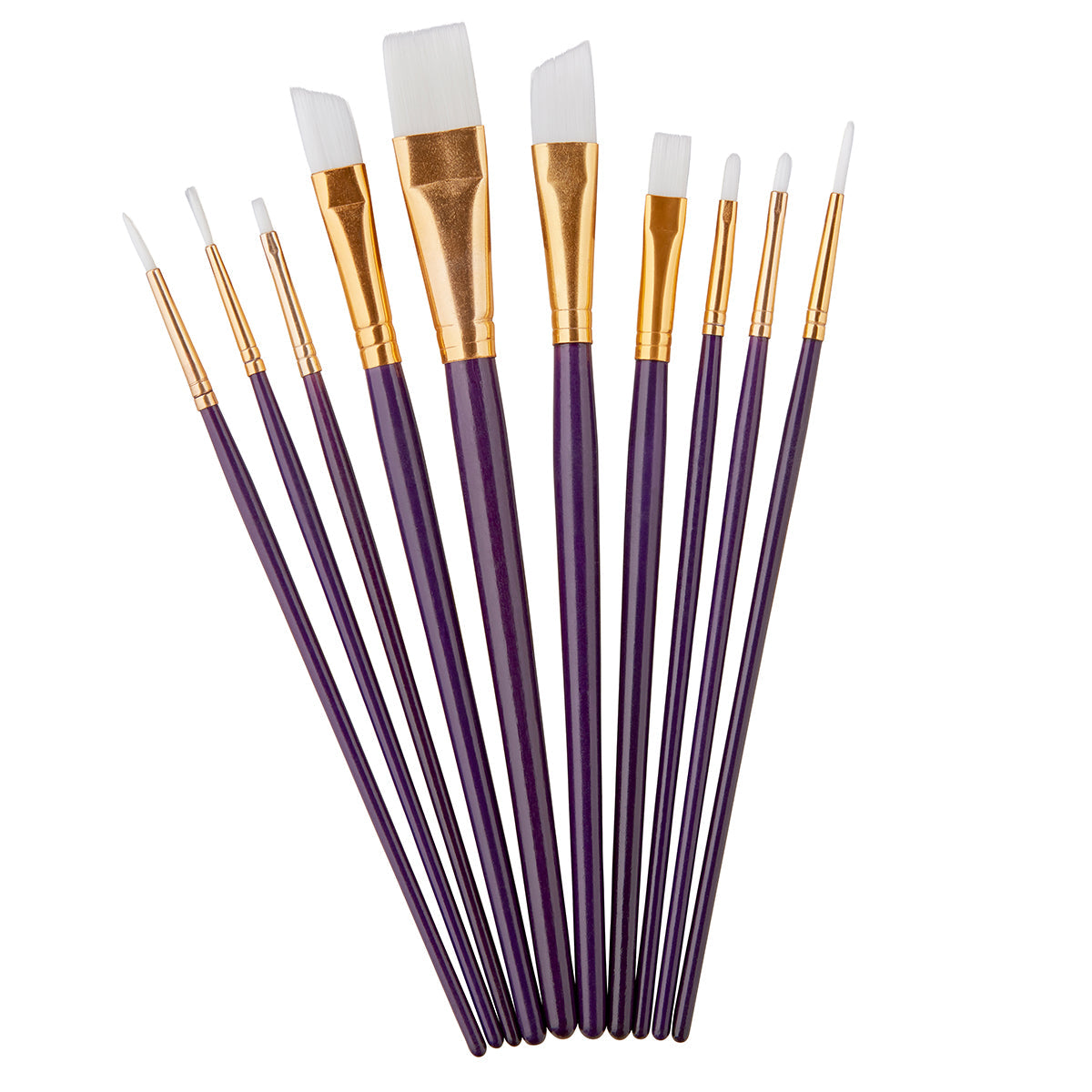 Studio Mixed Media White Nylon Paint Brush Set 10pc