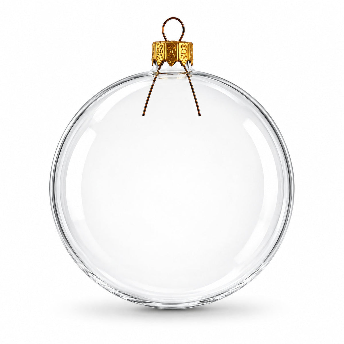 Set of 6 Clear Glass Ball Christmas Ornaments DIY Craft 3.25 Inches