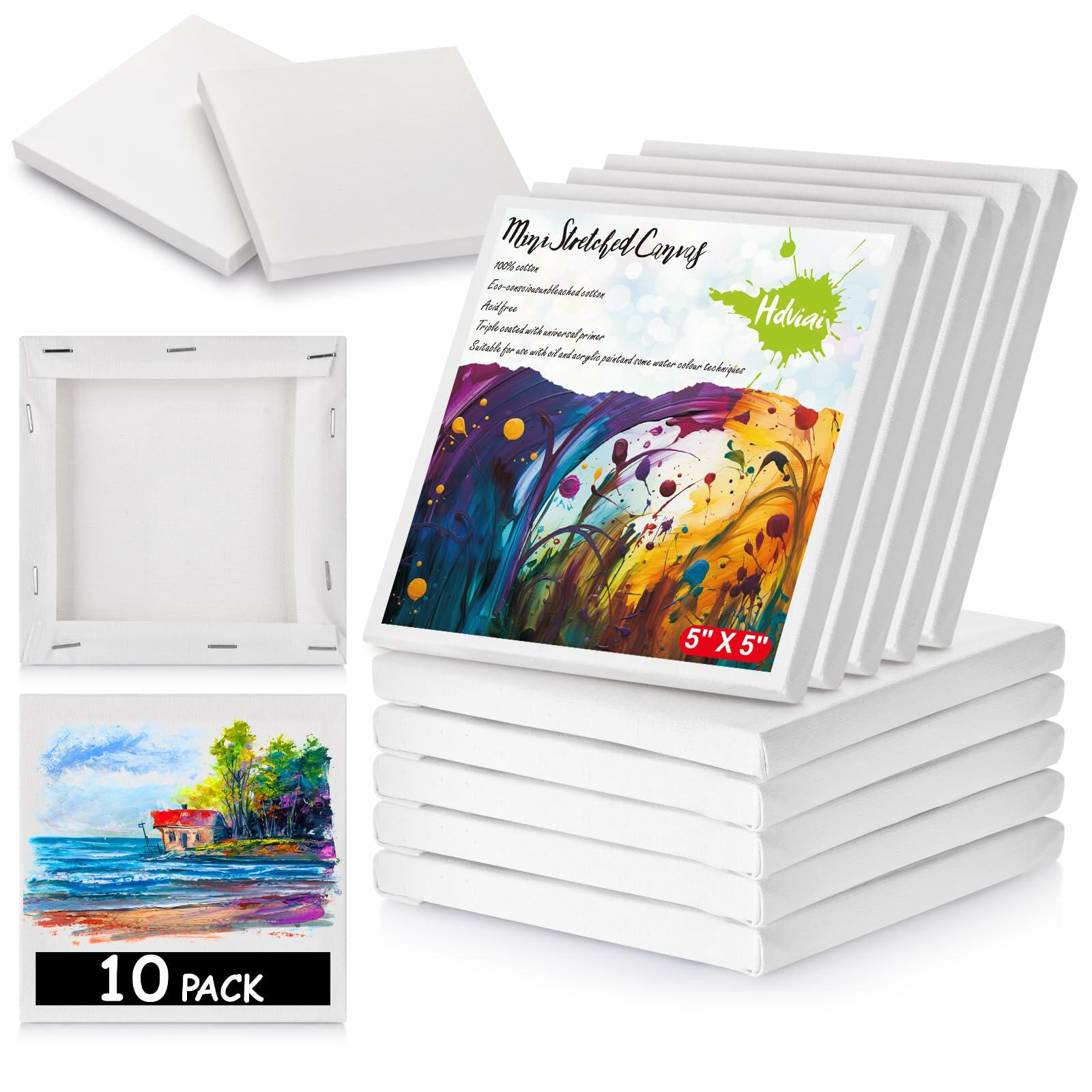 12PCS Mini Canvas and Easel Set for Painting Crafts