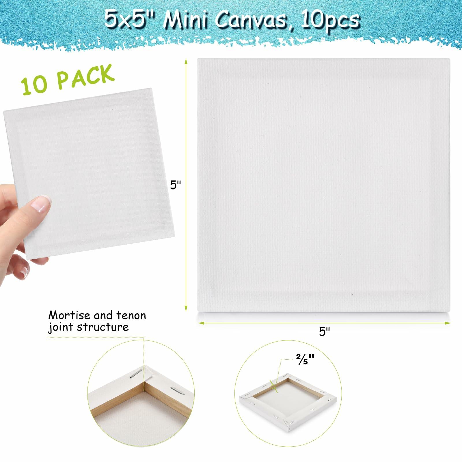 12PCS Mini Canvas and Easel Set for Painting Crafts