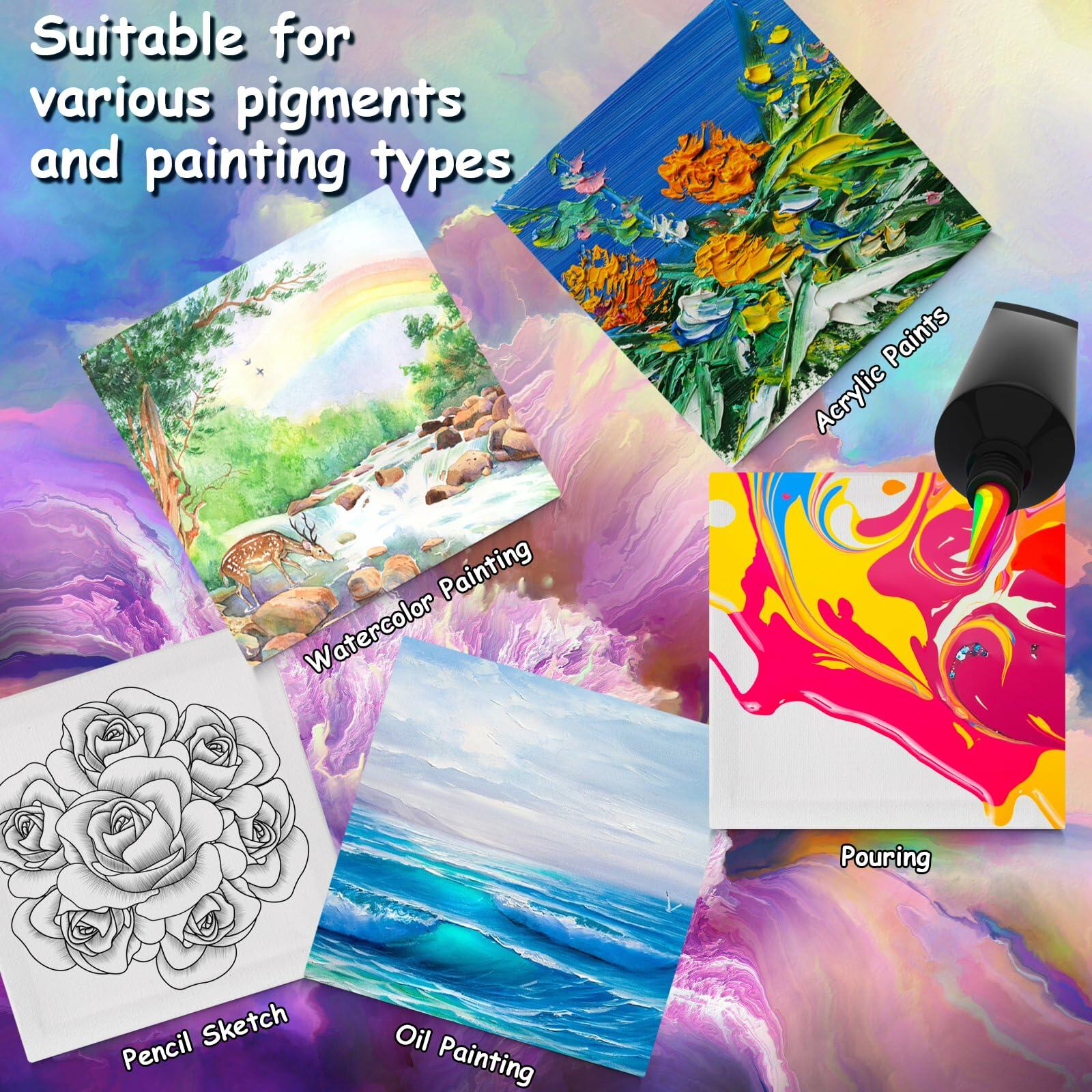 12PCS Mini Canvas and Easel Set for Painting Crafts
