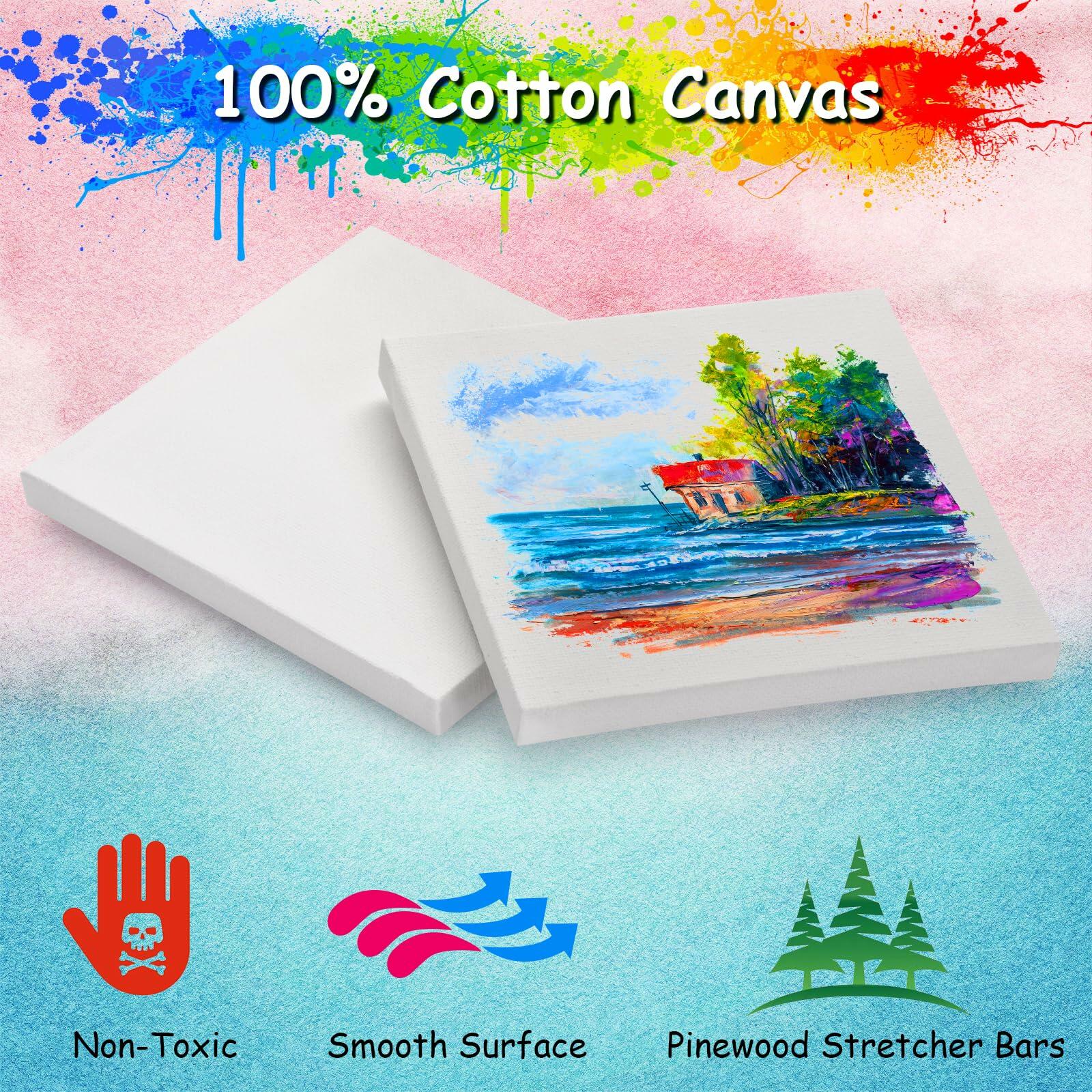 12PCS Mini Canvas and Easel Set for Painting Crafts