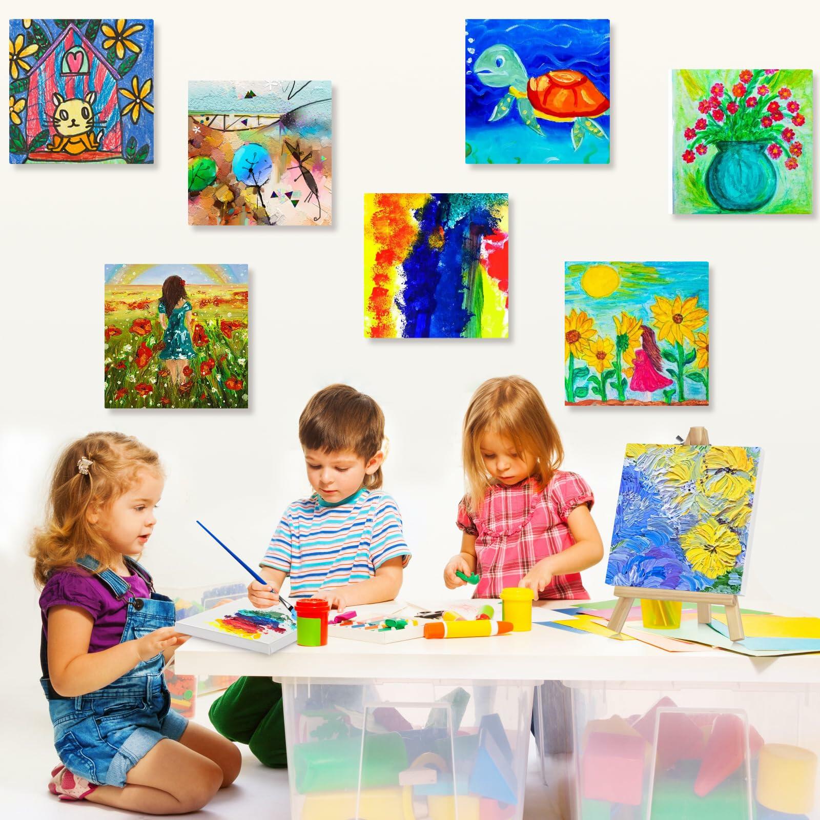 12PCS Mini Canvas and Easel Set for Painting Crafts