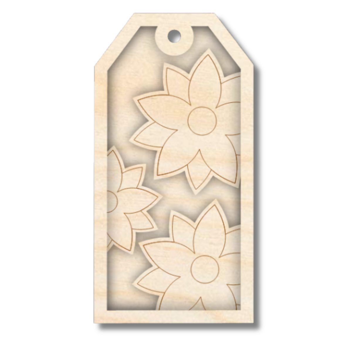 Unfinished Wood Layered Christmas Gift Tags | 14 Options | 3 Piece | 4"-6" Tall | 1/8" Wood | Wood Craft DIY