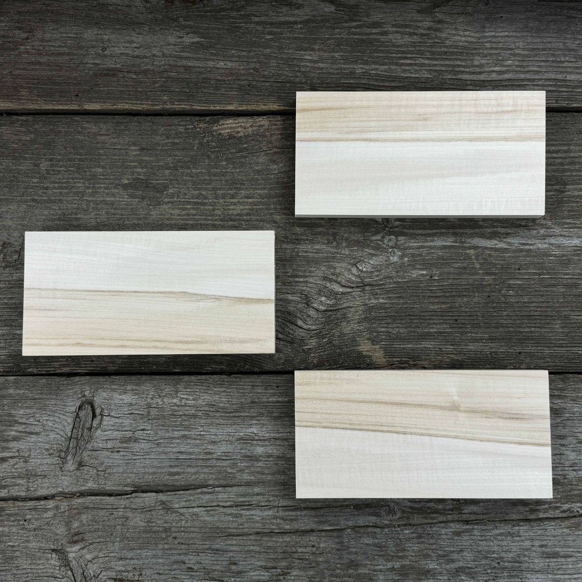 Set of 3 Flat Linden Wood Carving Blanks
