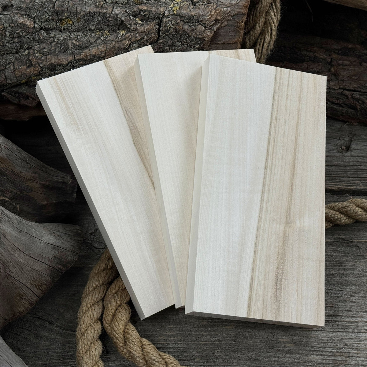 Set of 3 Flat Linden Wood Carving Blanks