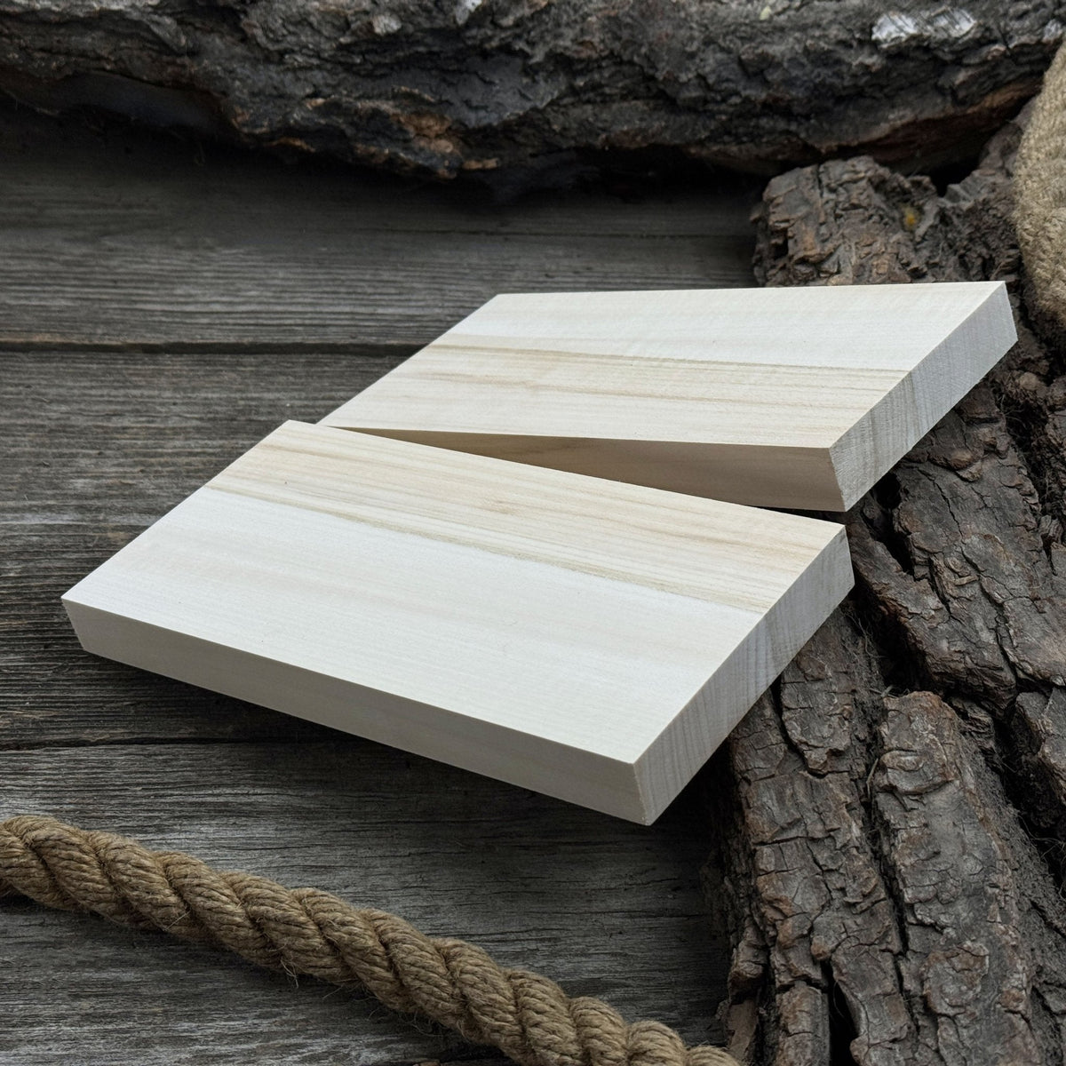 Set of 3 Flat Linden Wood Carving Blanks