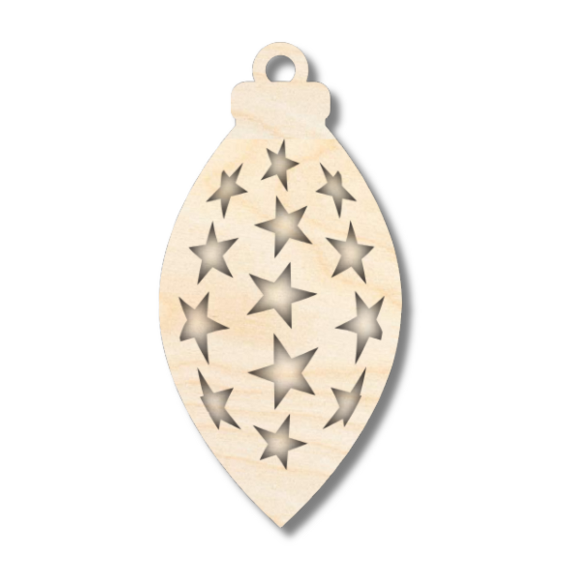 Unfinished Wood Layered Christmas Bulb Ornaments | 2 Piece | 5" Tall | 1/8" Wood | Wood Craft DIY