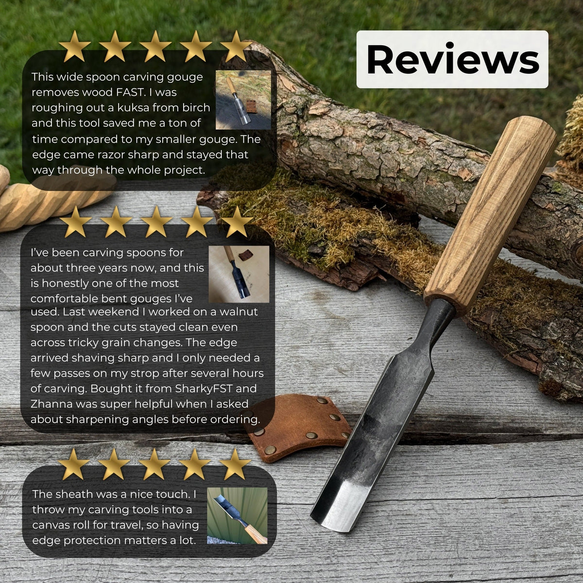 Straight Carving Gouge, 20 - 40 mm (0.8 - 1.6 inches)